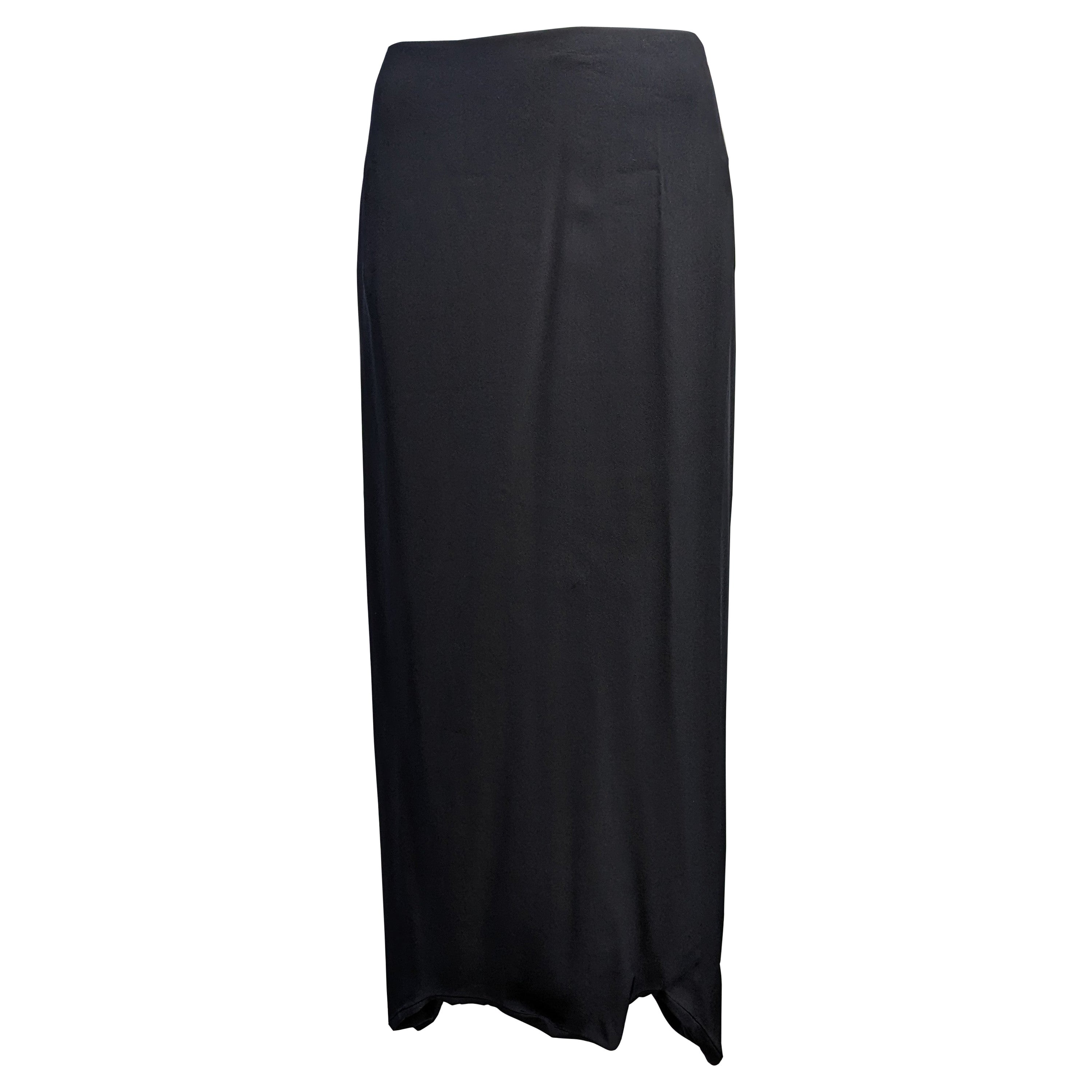 Yohji Yamamoto Ragged Hem Silk Skirt  For Sale