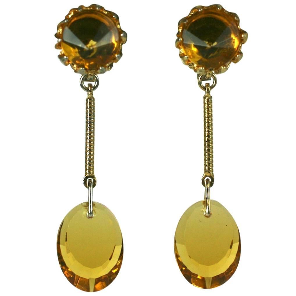 Boucles d'oreilles Louis Rousselet en fausse citrine