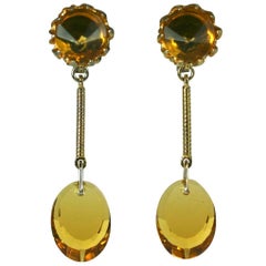 Louis Rousselet Faux Citrine Earrings
