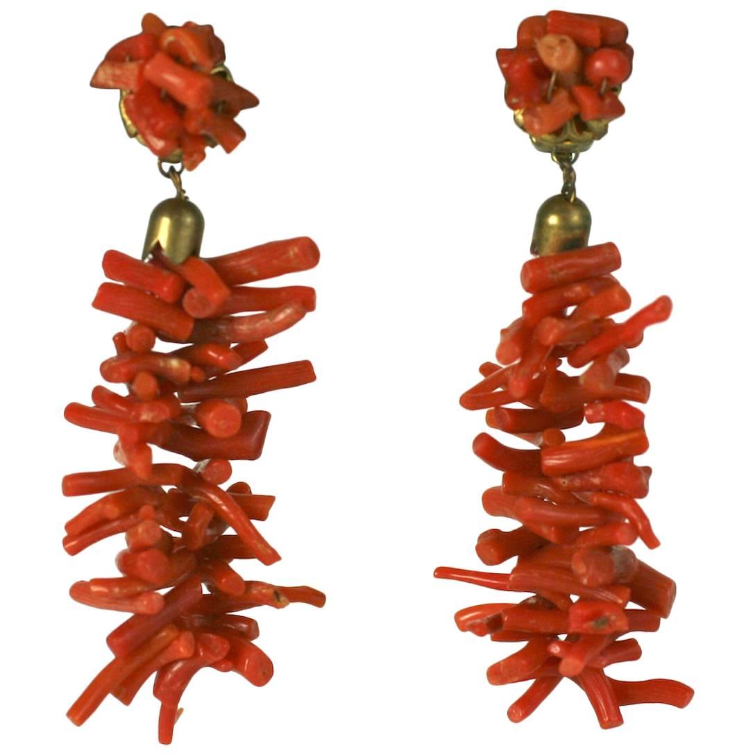 Italian Branch Coral Earrings