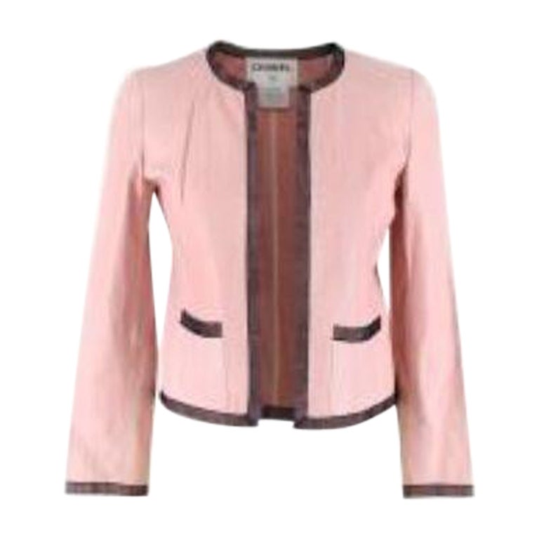 Chanel Vintage pink leather jacket For Sale