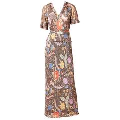 Vintage Missoni Floral Lurex Knit Maxi Ensemble 