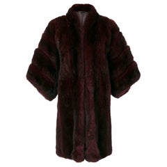 1980s Christian Dior Vintage Burgundy Pine Marten Fur Coat