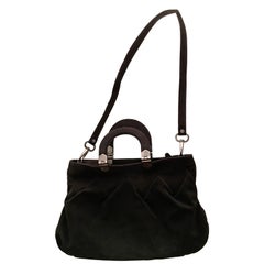 Bulgari Hand Bag / Purse - Black Suede Pigskin