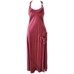 Vintage One of a Kind Sonia Rykiel Raspberry Silk Long Dress