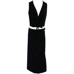 Chanel Black 2 Piece top and maxi skirt - 42 - 99C
