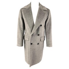 THEORY Size XS Light Grey Textured Baby Alpaca Wool Coat