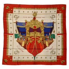 Foulard Hermes Vue du Carosse de la Galere et la Reale Mai indossato Scatola originale