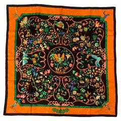 Vintage Hermes Silk Scarf Pierres d' Orient et d' Occident Never Worn with Original Box