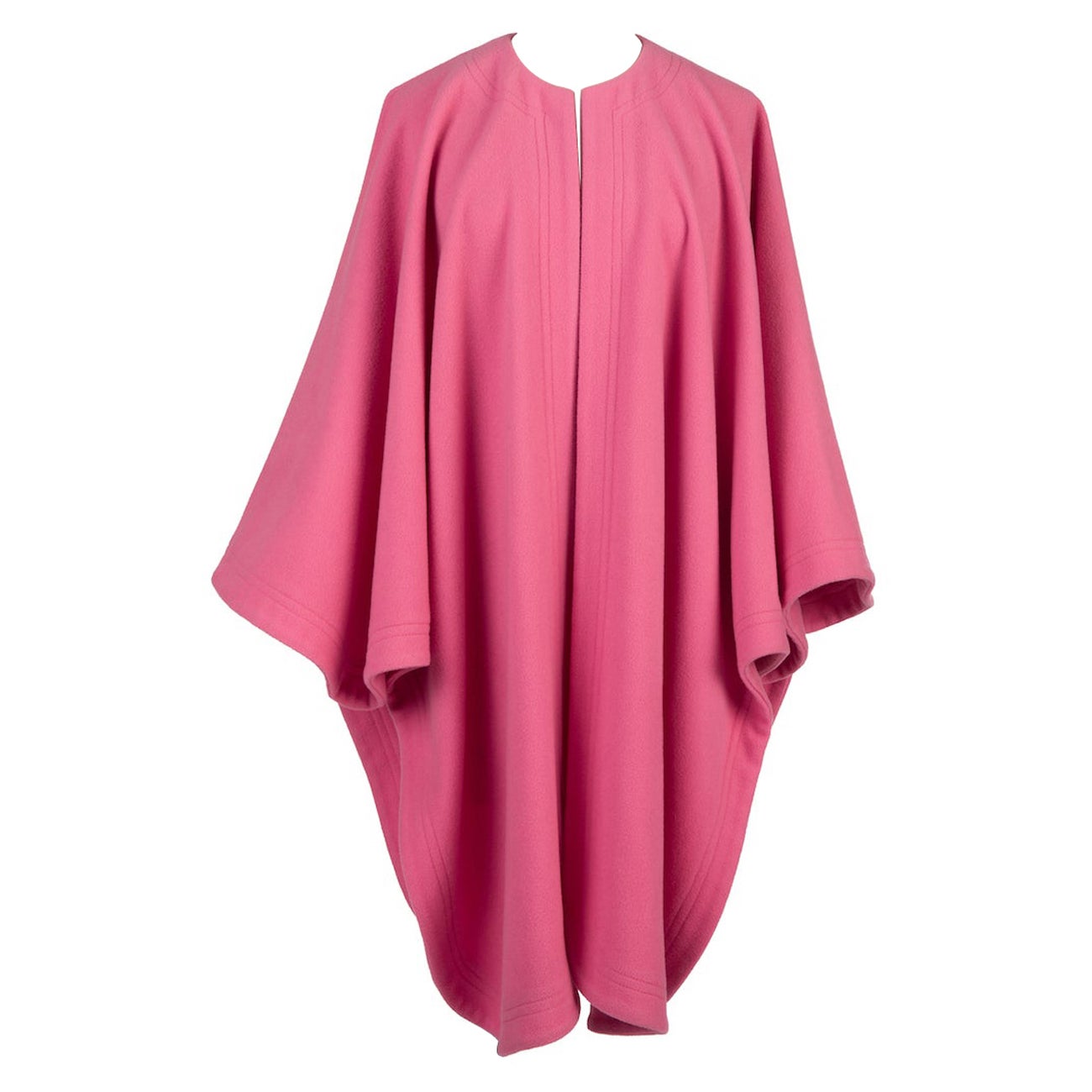 YVES SAINT LAURENT YSL Pink Pure Wool Cape or Wrap, 1980s