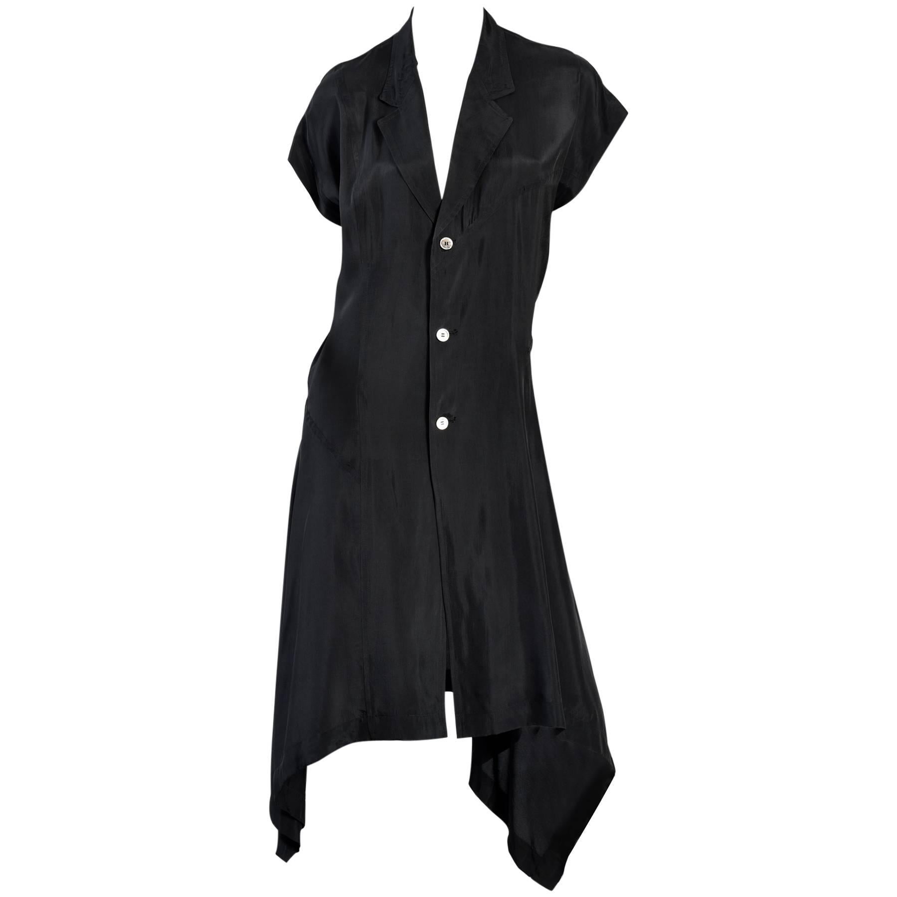 Comme des Garcons Asymmetrical Minimal Black Dress For Sale