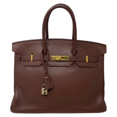 Hermes Brown Birkin 35 Bag 