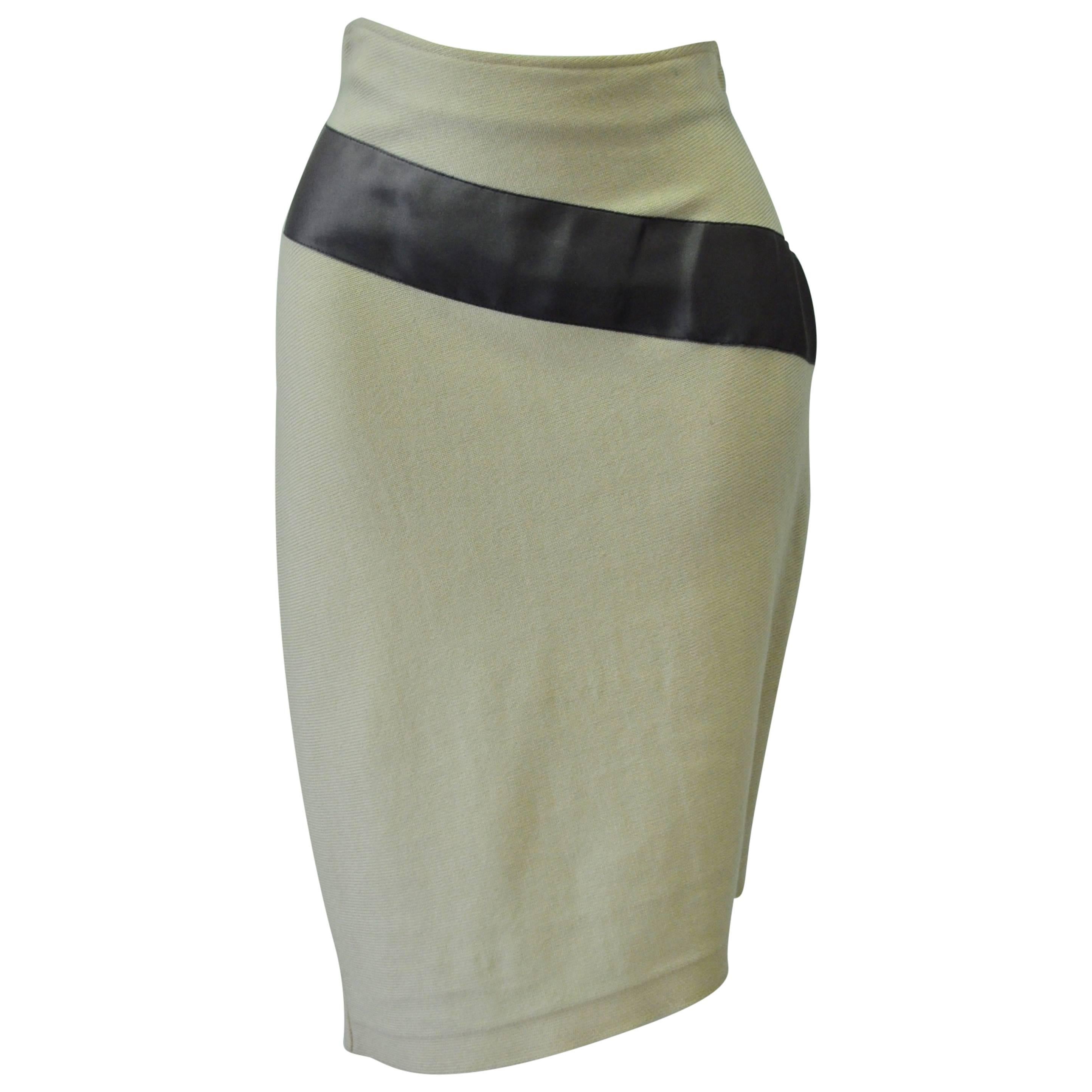 Chic and Unique Gianfranco Ferre Asymmetrical Knit Pencil Skirt For Sale