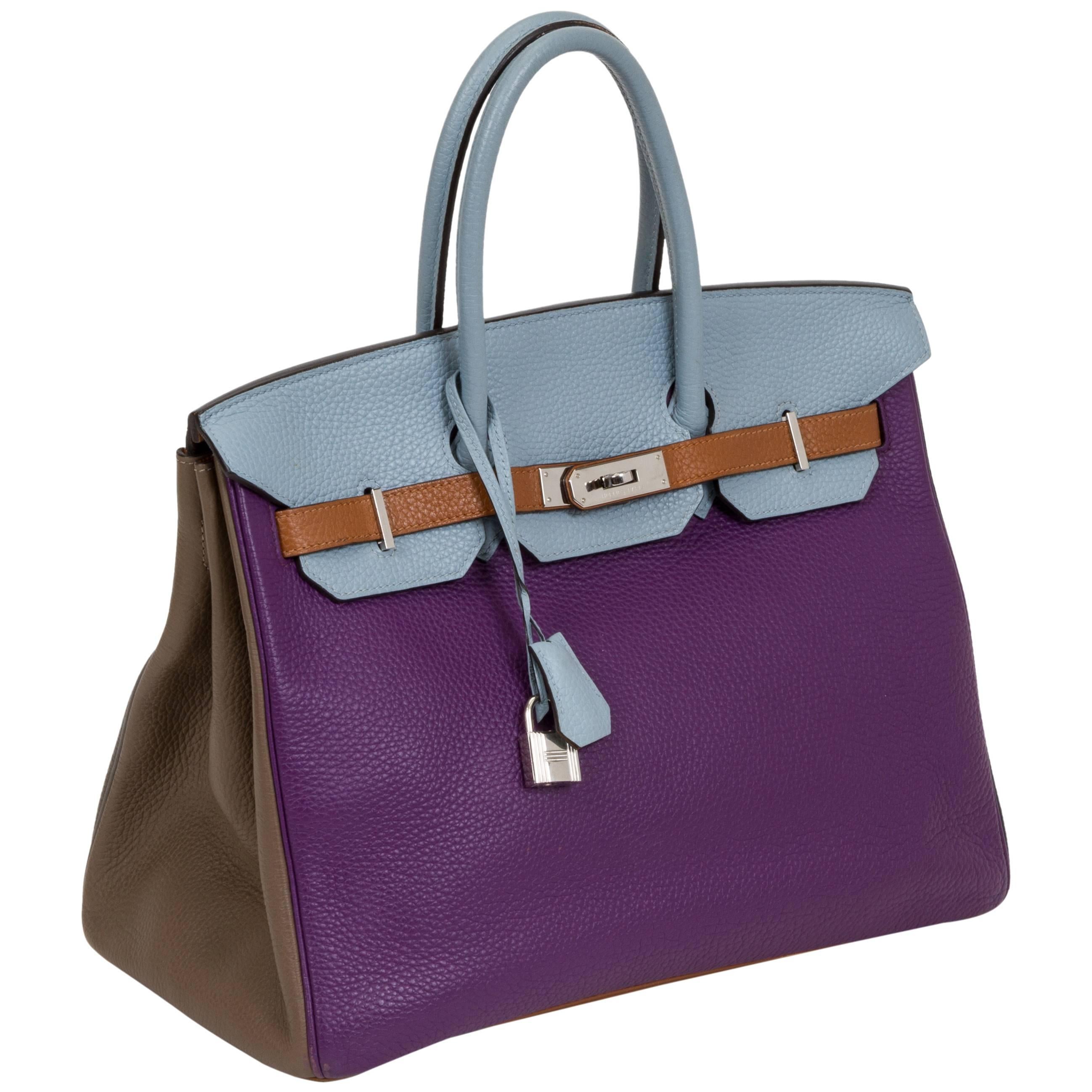 Hermes Birkin HSS 30 Bag Blue Nuit / Etain Togo Brushed Palladium For Sale  at 1stDibs