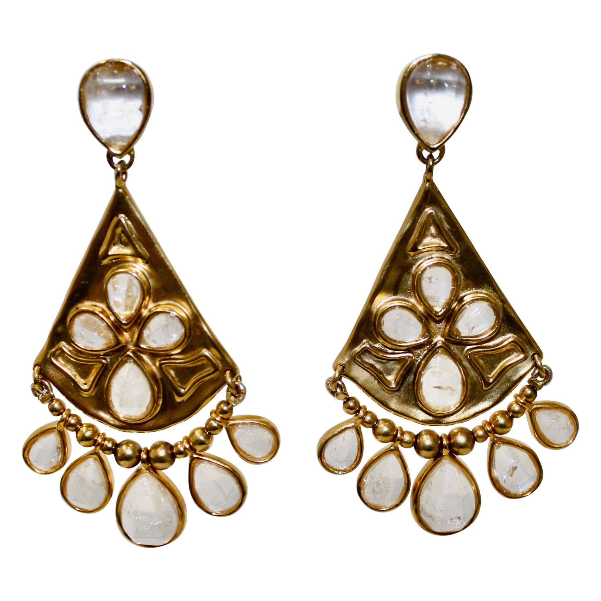 Goossens Paris Cachemire Rock Crystal Drop Earrings  en vente