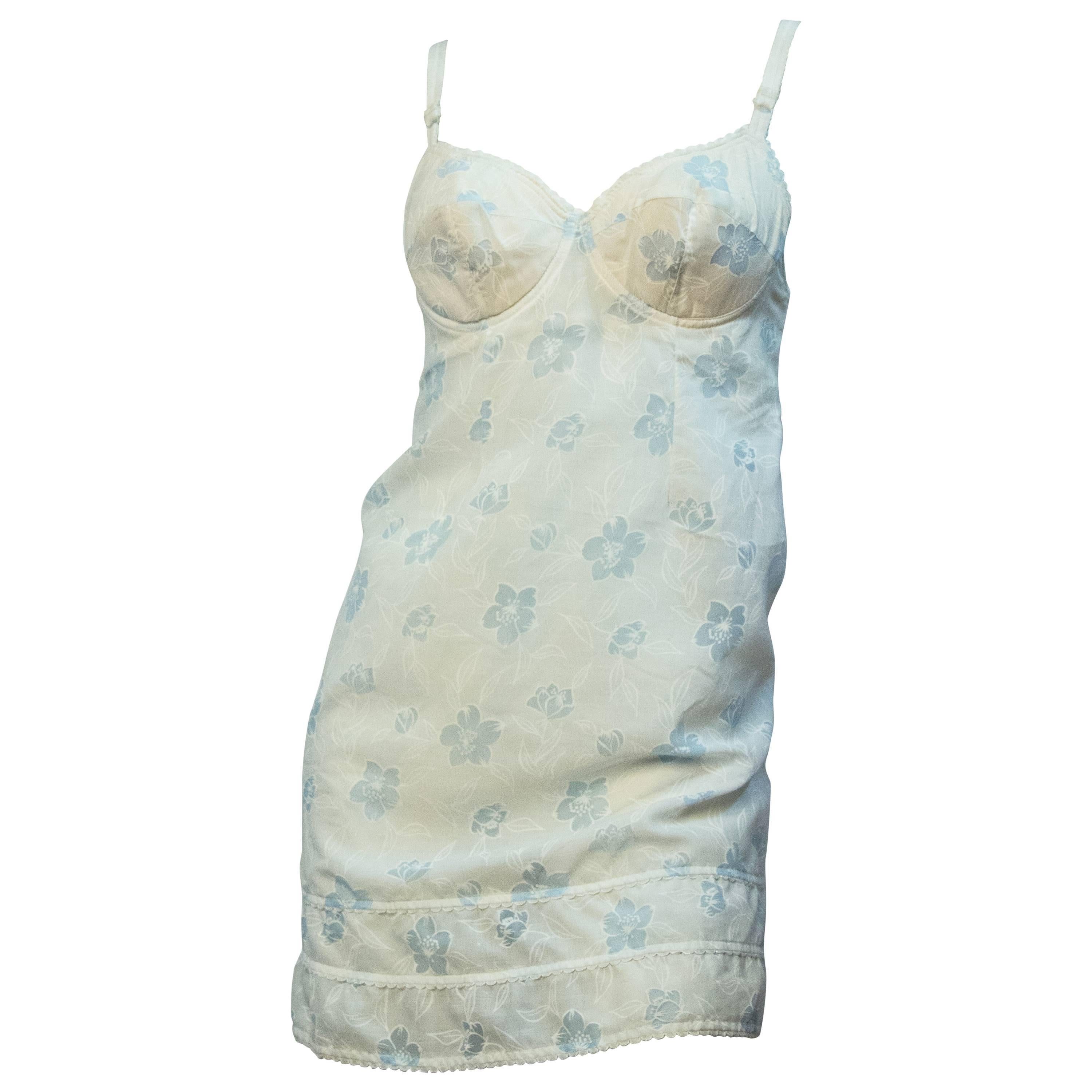 60s Mary Quant Floral One Piece Undergarment