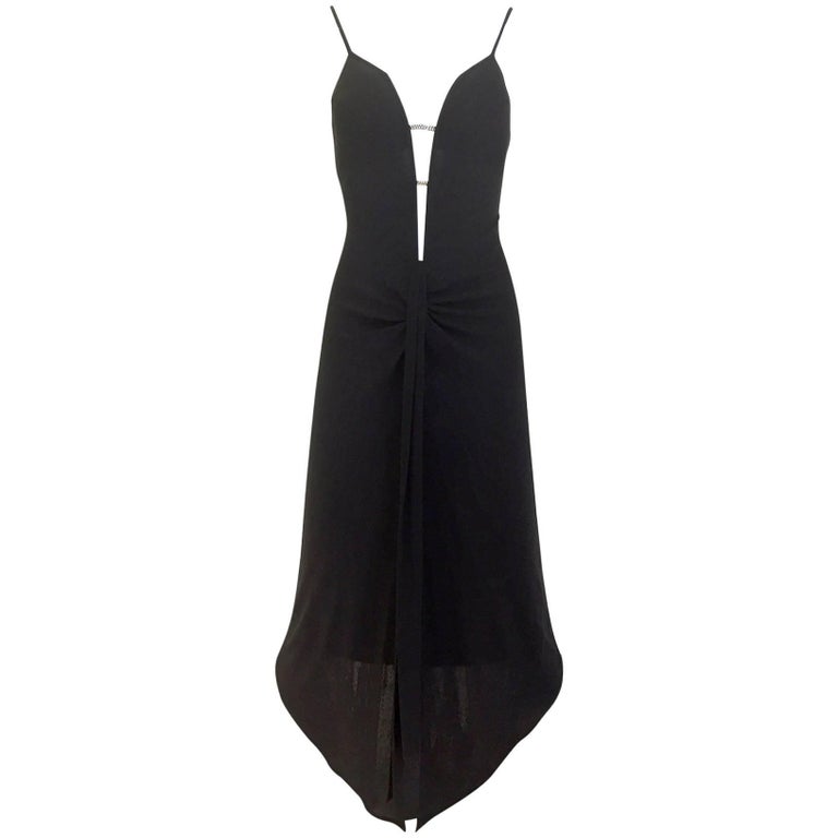 la perla black dress LA PERLA Size 8 Black Viscose Blend Beaded Sleeveless Long Dress main image 1