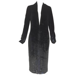 Yves Saint Laurent by Tom ford black silk velvet low cut dress