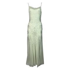 S/S 2001 John Galliano Silk & Mesh Beaded Maxi Dress