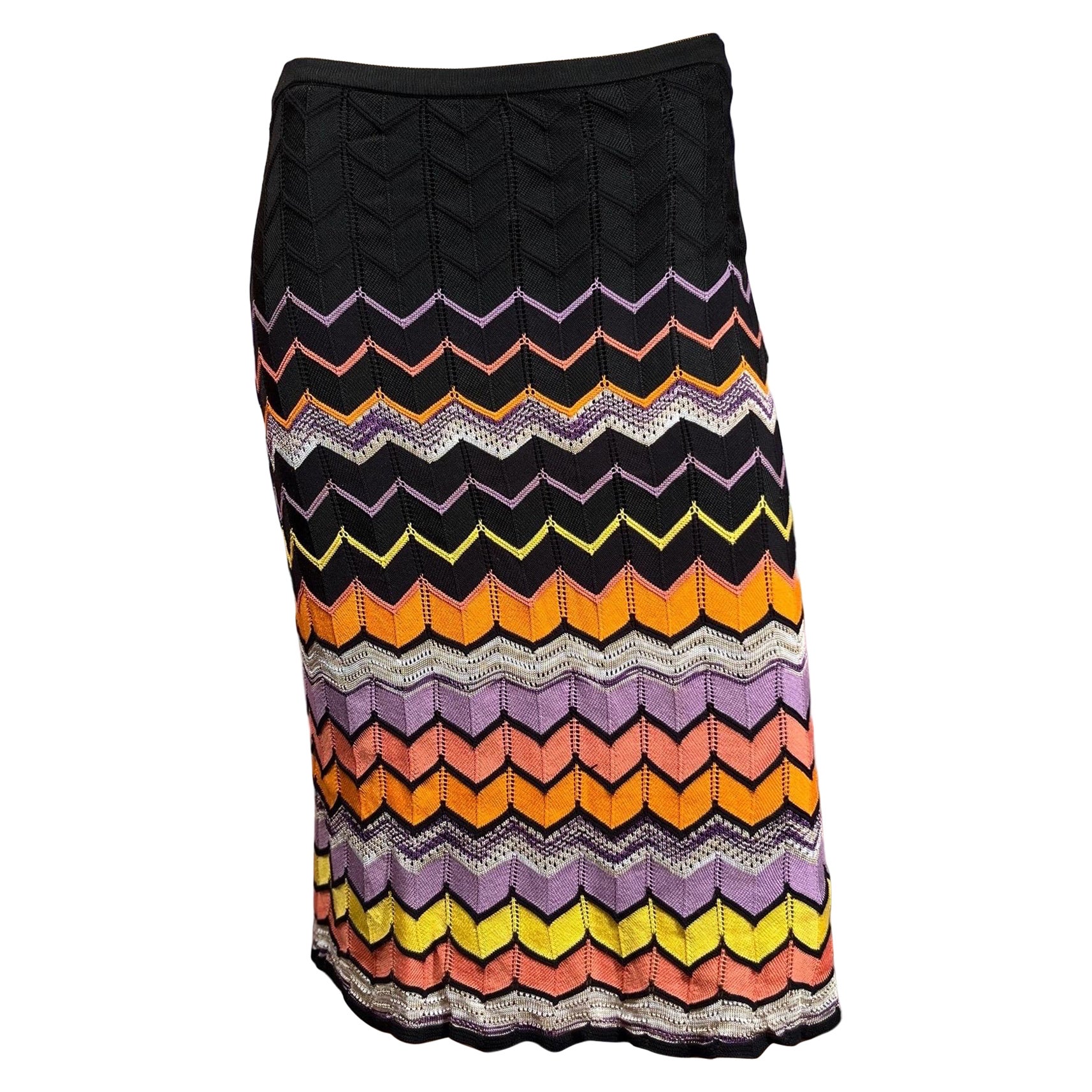 Y2K MISSONI Multi-color Flame Knit Skirt