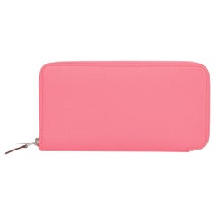 NEW Hermes Kelly Classic Long Wallet Rose Lipstick Pink Cherve Gold GHW  Clutch