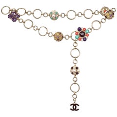 Chanel Gold Chain & Rhinestone Belt sz 90