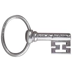 Hermes Key Ring Key Holder Charm Pendant Silver Collector Item RARE
