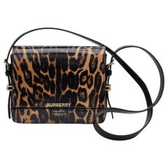 Used Burberry New Calfskin Black Cheetah Bag