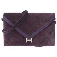 Hermes Lydie Clutch Bag 2 ways Brown Doblis Gold Hdw 2