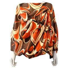 Junya Watanabe, Comme des Garcons Orange Psychedelic Print Batwing Top 2009