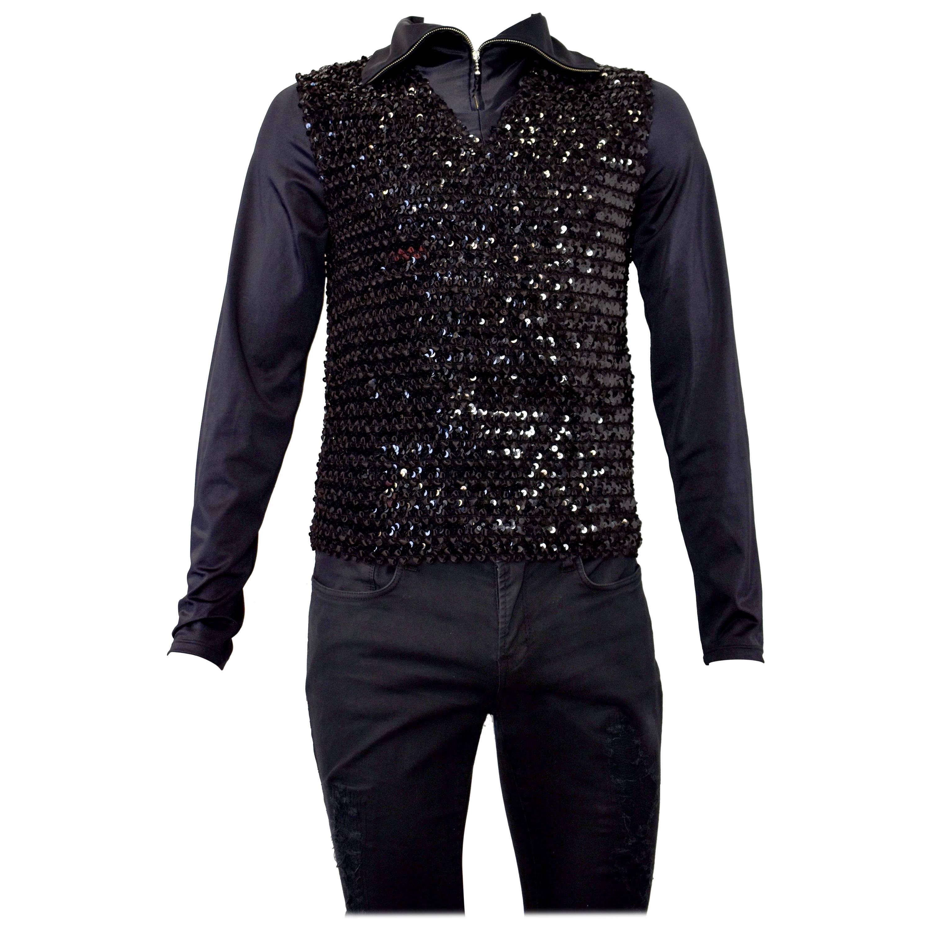 1980s Jean-Paul Gaultier - Junior Mens Glam Rock style stretch sequin & spandex