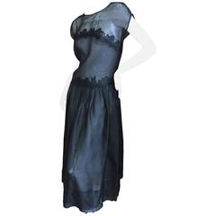 Geoffrey Beene Sheer Black Lace Dress