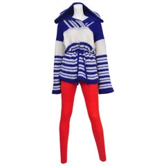 Miyake Red & Blue Stripe Knit Ensemble 