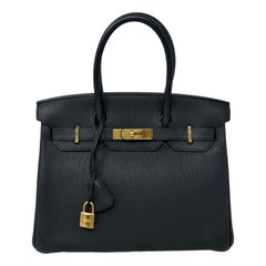 Hermes Black Birkin 30 Bag 
