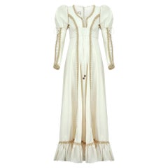 Gunne Sax - Robe longue médiévale à lacets des années 1970