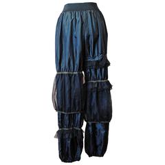 2005 COMME des GARÇONS black pants with mesh tulle puff attachments