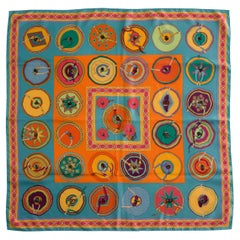 Maßgefertigter Hermès „Belles du Mexique“ Seiden-Twill-Schal, ca. 2000