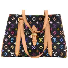 Louis Vuitton Aurelia MM Black Multicolor Monogram Canvas Shoulder Hand Bag