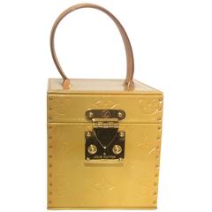 Vintage Louis Vuitton light yellow verni monogram cosmetic case, party bag