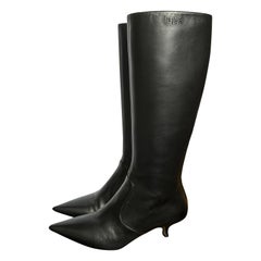 Dior Boots Black Leather Low Heels