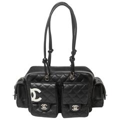 Chanel Cambon Reporter MM Black Quilted Leather