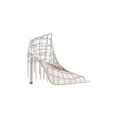 Jimmy Choo Scotty 110 Latte Nappa Mules with Crystal Chains