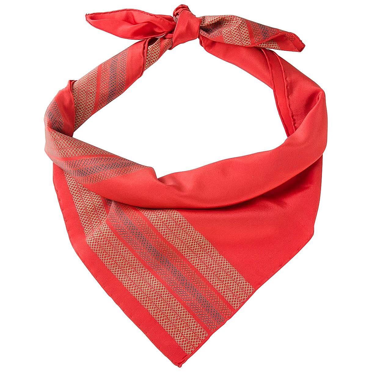 Striped red Fendi printed scarf For Sale