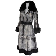Black and white fur coat 