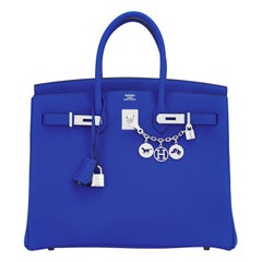 Hermes Birkin 35cm Blue Electric Togo Bag RARE NEW