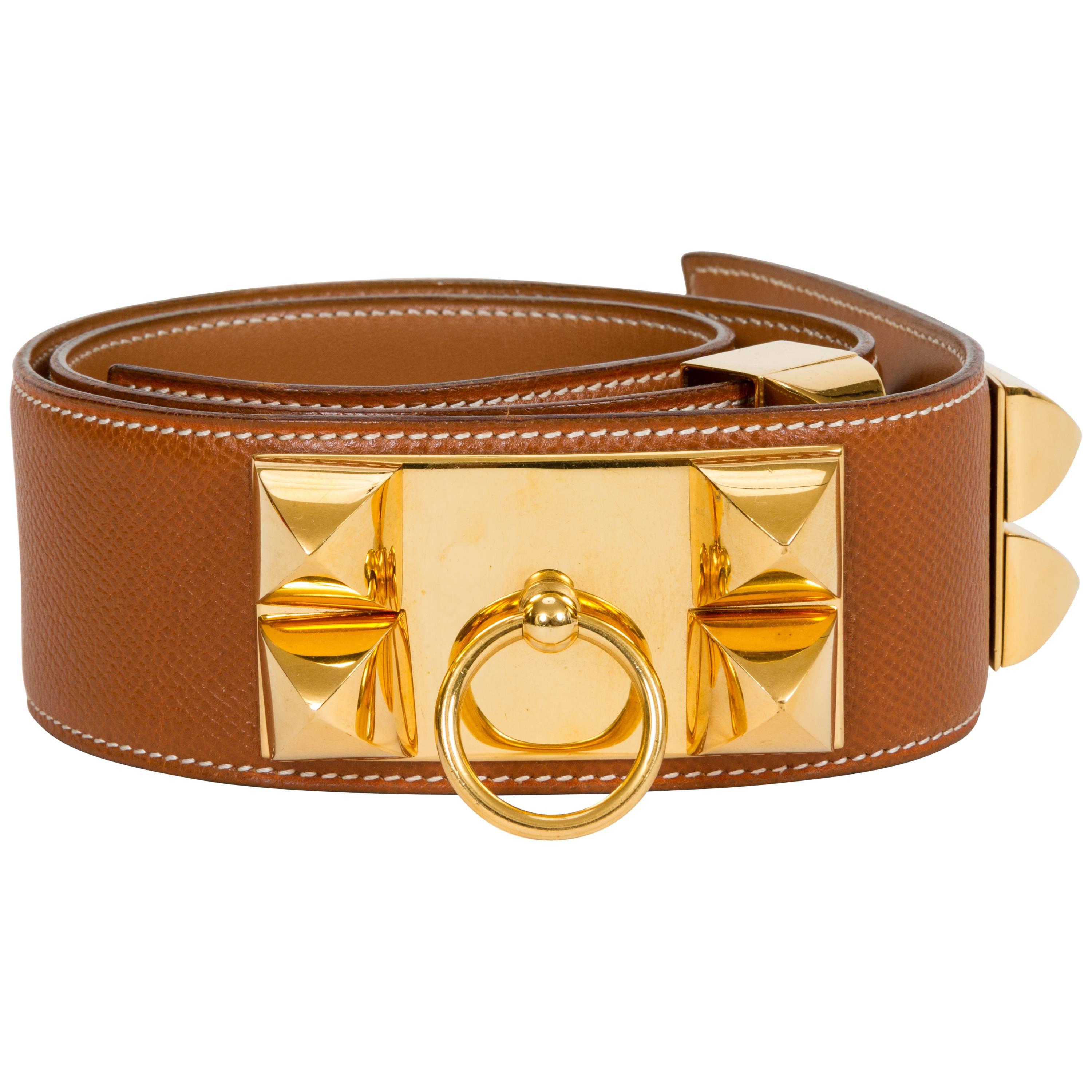 Hermès Collier De Chien 70cm Gold Belt