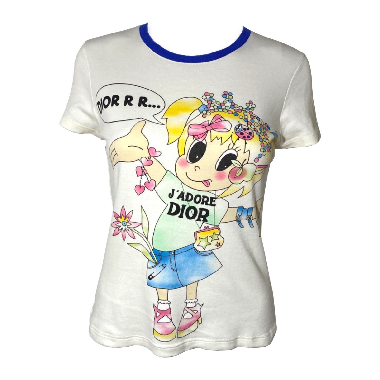 Christian Dior 2005 Spring Cartoon Girl J'adore T Shirt John Galliano