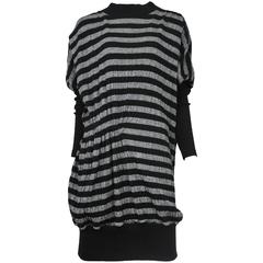 Miyake Black & Grey Stripe Dress