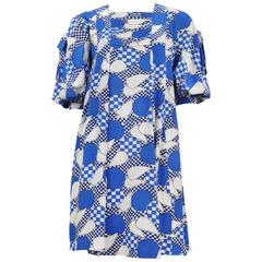 Vintage Jean Muir Blue & White Checker Day Dress