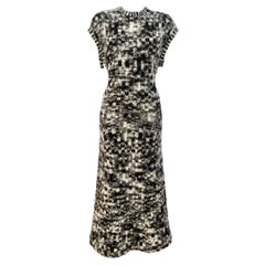 Vintage Chanel Fall Winter 2011 Black and White Bouclette Knit Dress